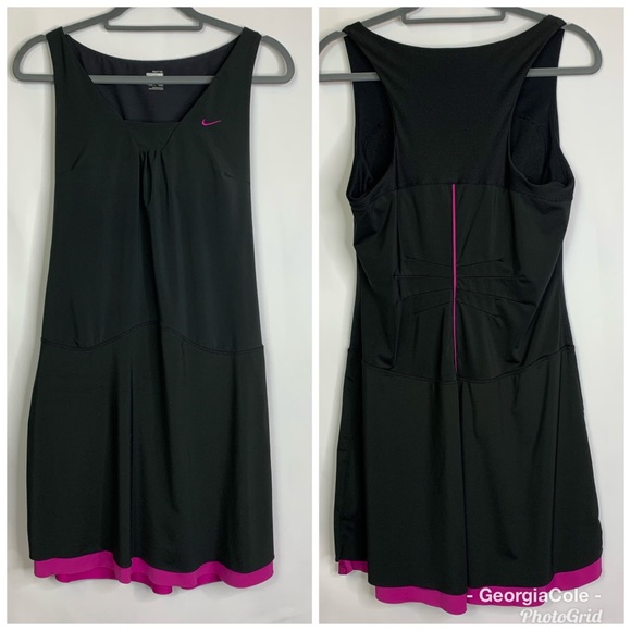 Nike Dresses & Skirts - Nike Dri-Fit Race Back Black Tennis Dress